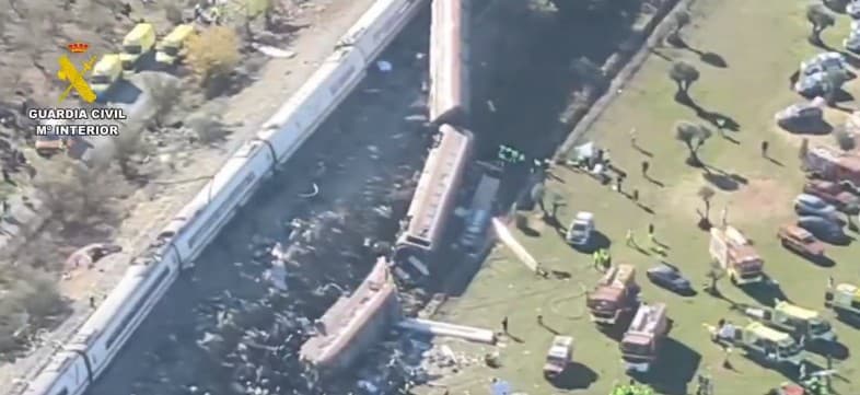 Aftermath of train collision.
