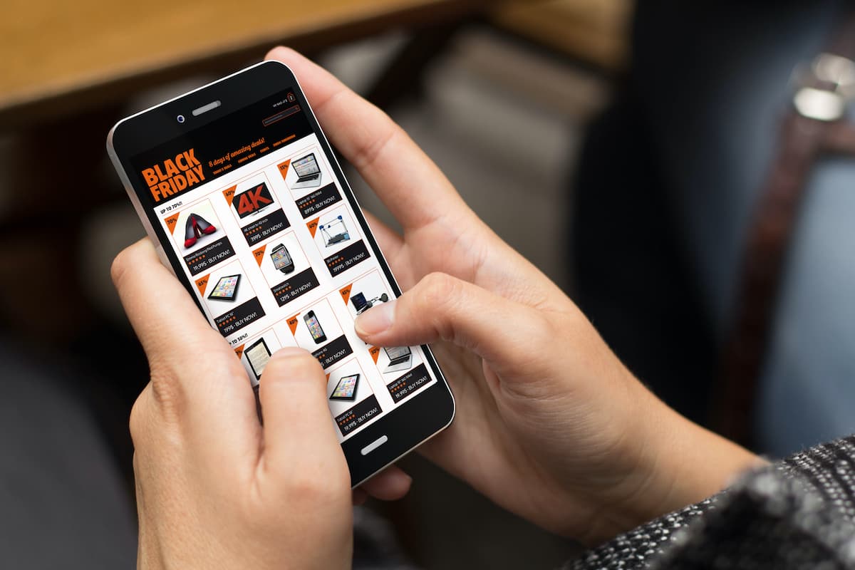 Black Friday shopping on the phone.