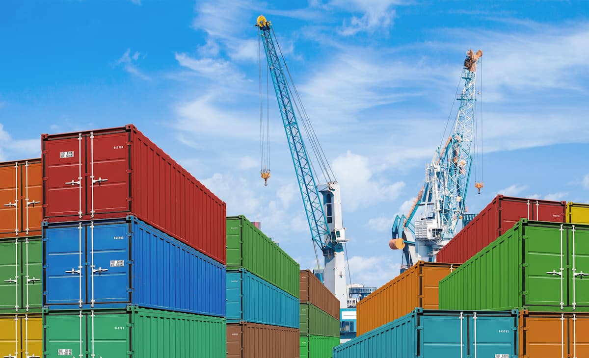 Containers ready for shipment.