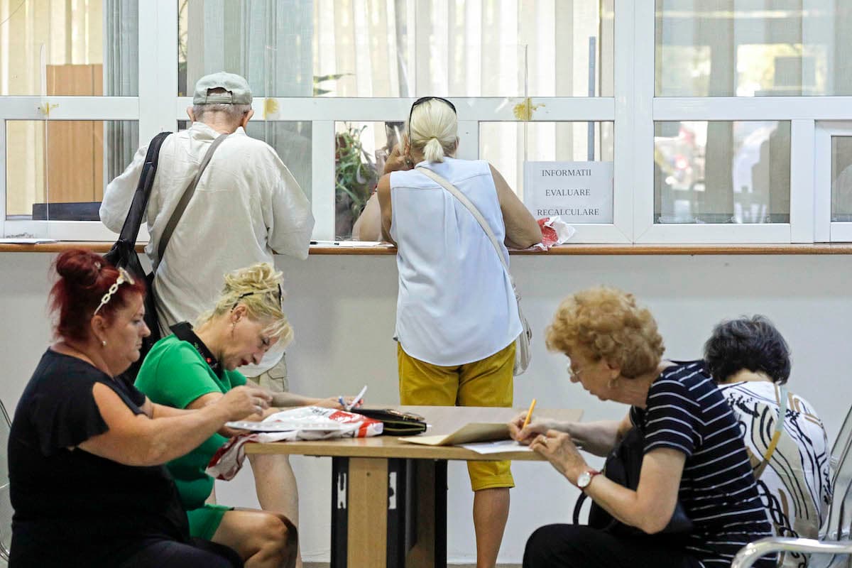 Pensioners in Romania.