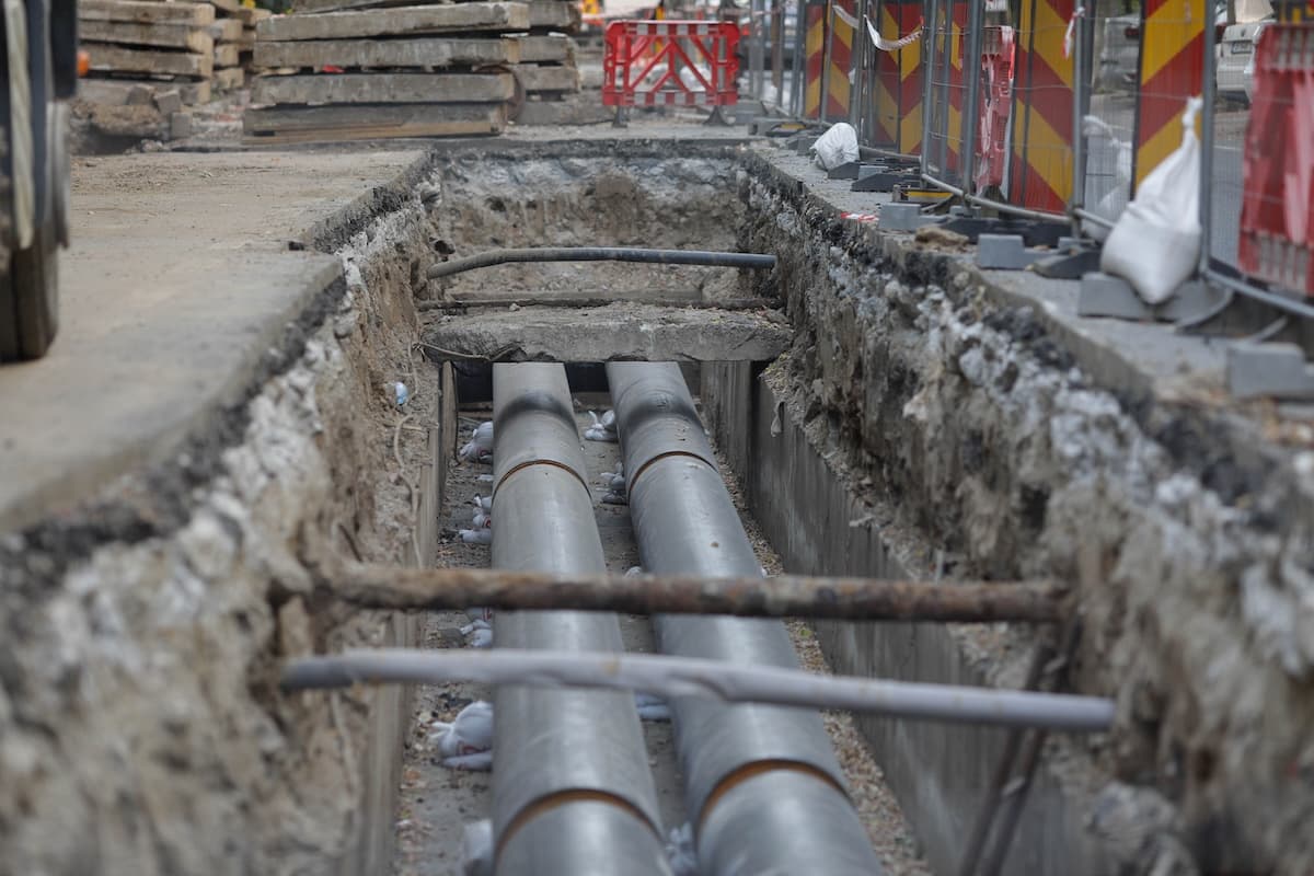 Bucharest heating system pipes.