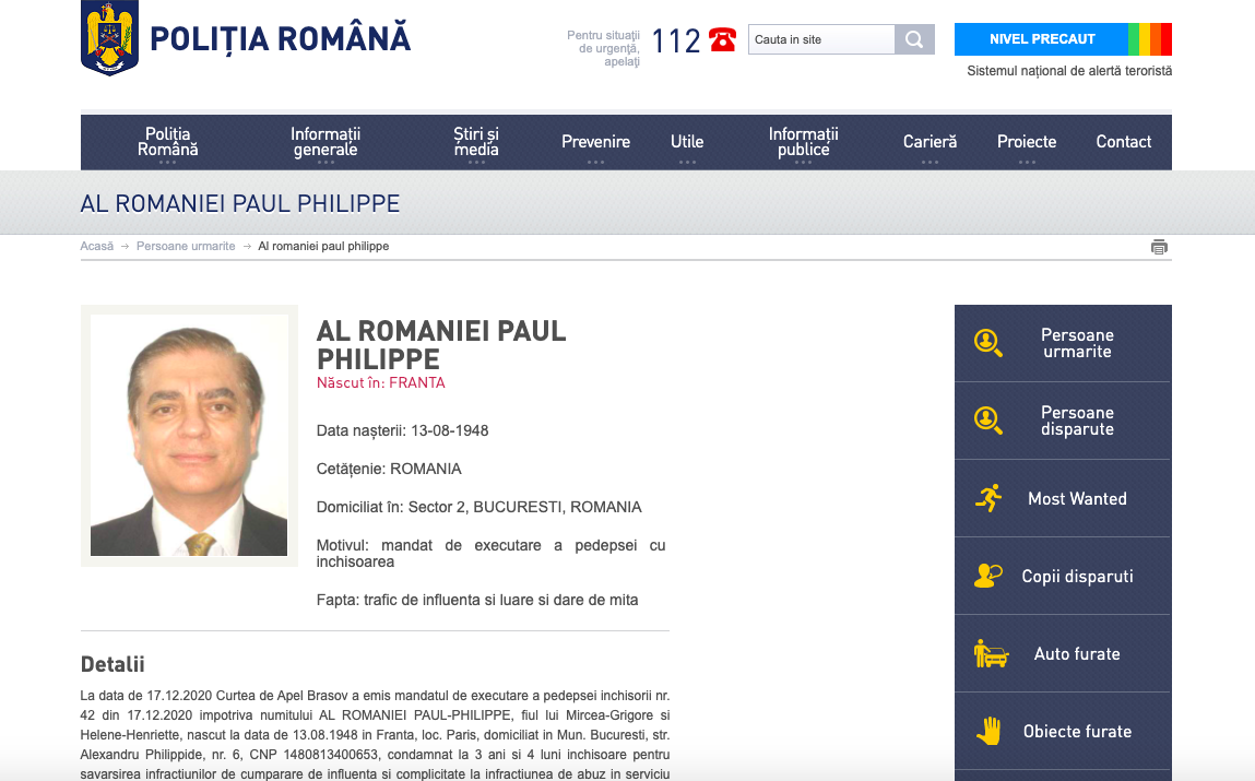 Romanian Prince Becomes Wanted Person To Serve Jail Sentence In Corruption Case Romania Insider