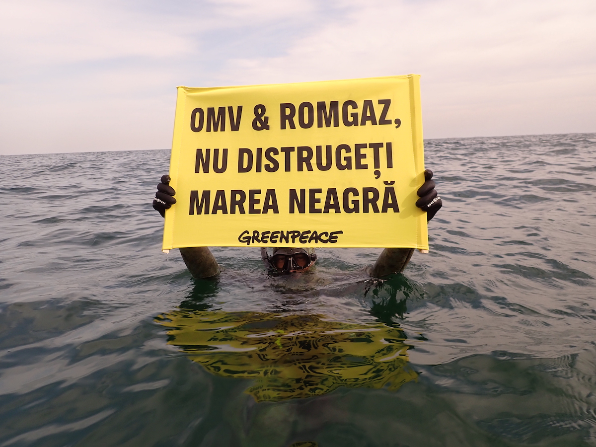 Greenpeace protests against Neptun Deep offshore gas project in Romania's Black Sea