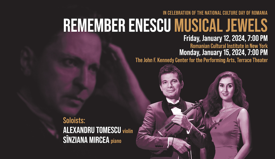 Alexandru Tomescu and Sînziana Mircea mark Romania’s National Culture Day with two concerts in the US