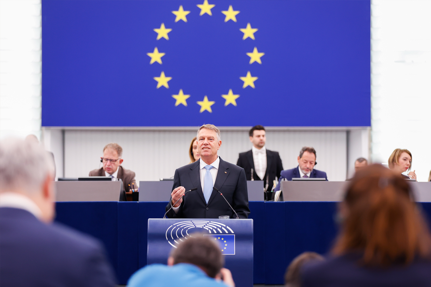 Romanian president champions European unity, opposes veto system in European Parliament speech