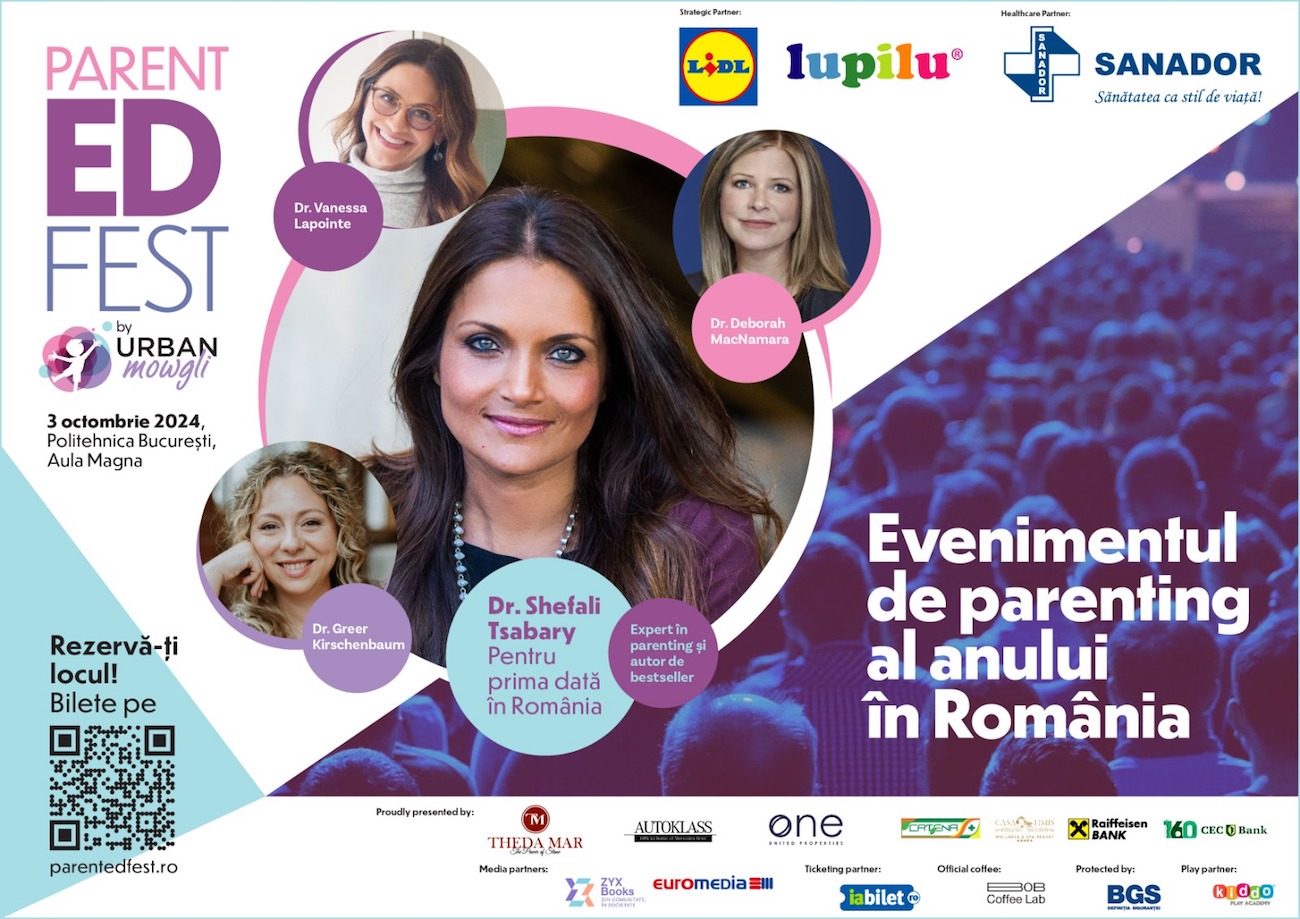 ParentED Fest, the parenting event of the year, will feature Dr. Shefali Tsabary in Romania for the first time on October 3