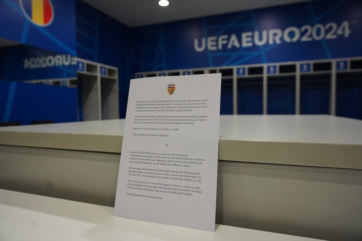 Romanian team leaves ‘thank you’ note in locker room as it leaves EURO 2024