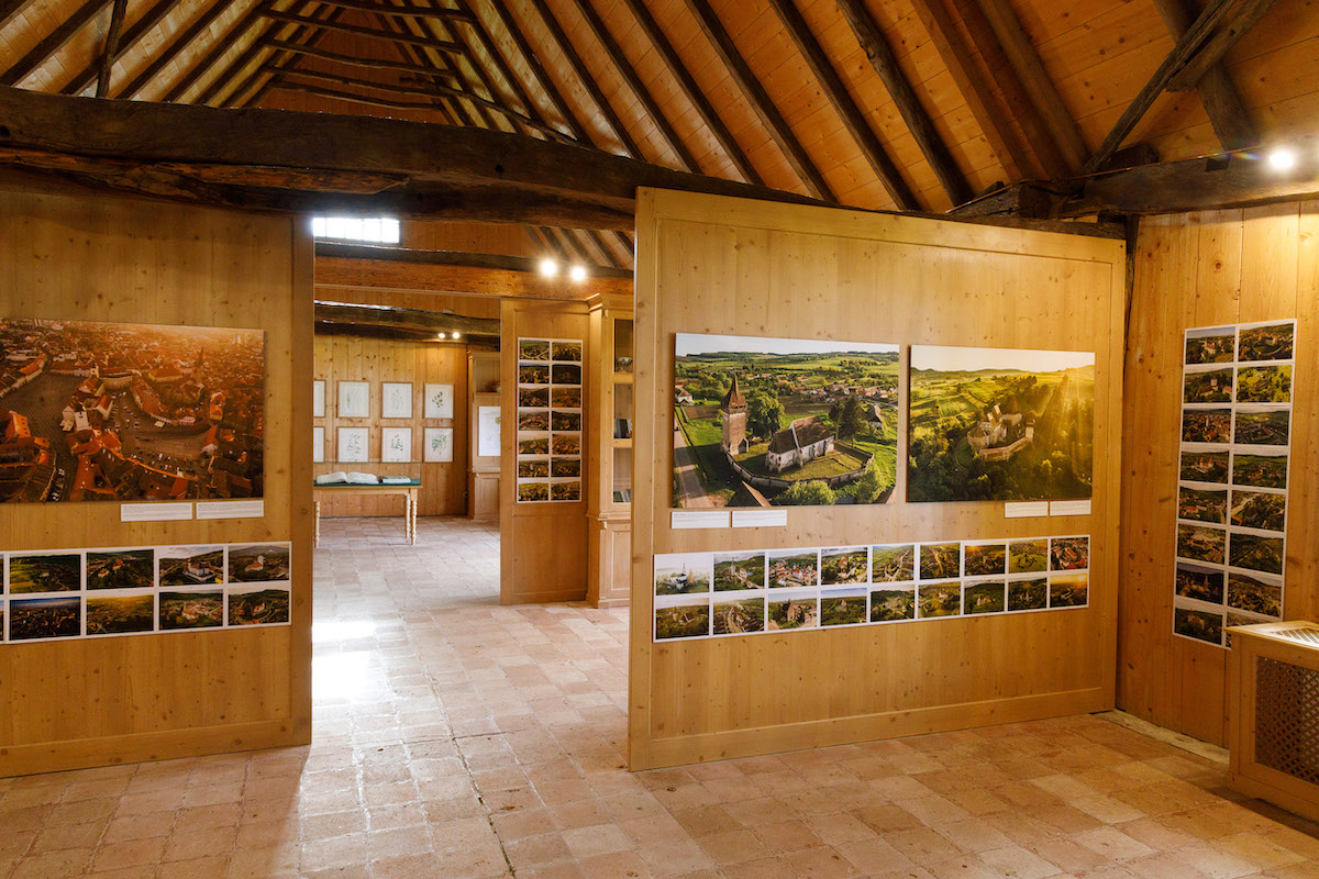 Aerial photos of Transylvanian fortified churches on display at King Charles III’s house in Viscri