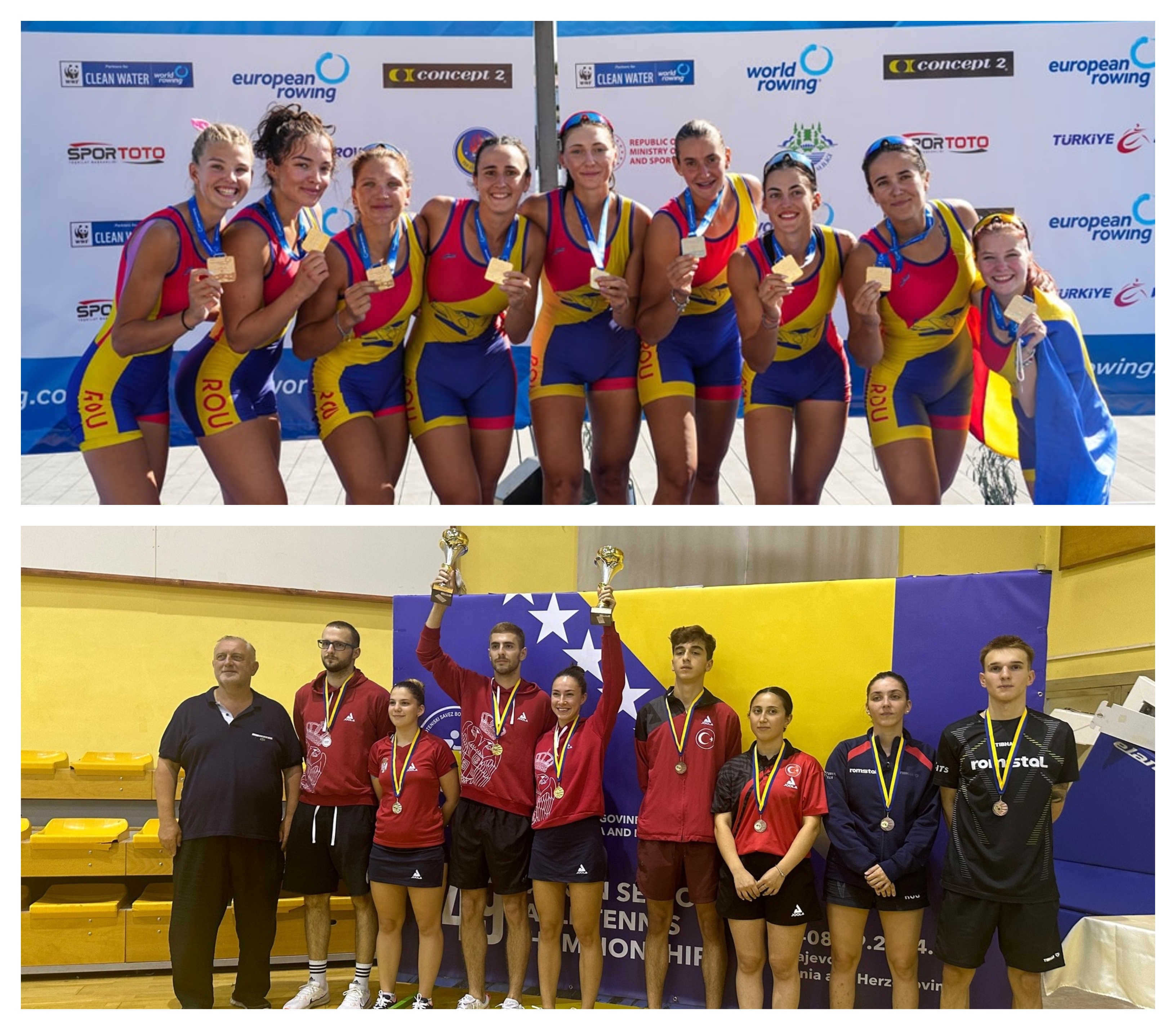 Romanian athletes shine at rowing, table tennis championships