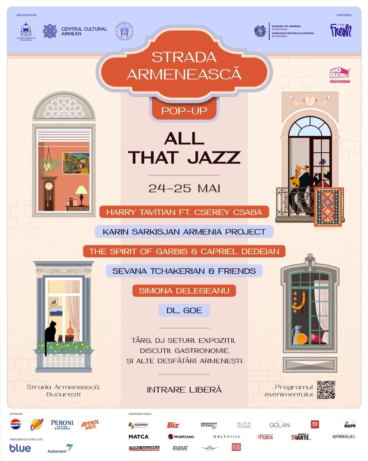 Cartierul Armean din București prinde viață: Jazz, Tururi Istorice și Bucătărie Tradițională la Evenimentul Armenian Street Pop-Up în Mai!
