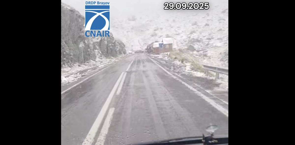 Prima ninsoare a sezonului pe Transfăgărășan și alte zone montane, temperaturile scad drastic în România