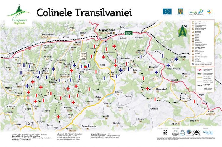 Colinele Transilvaniei map