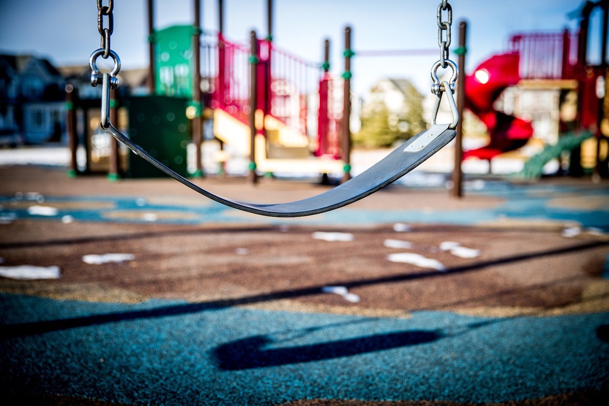 Swing in children's park