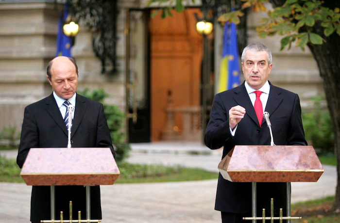Traian Basescu and Calin Popescu Tariceanu