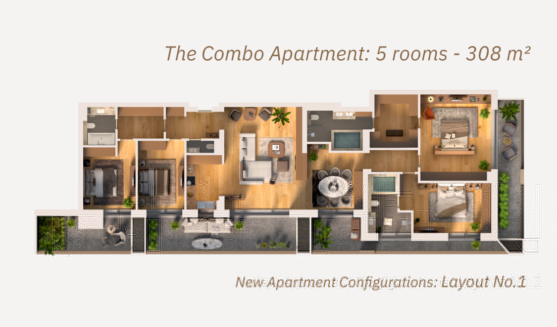 Heberger Pipera Eins - Combo Apartment