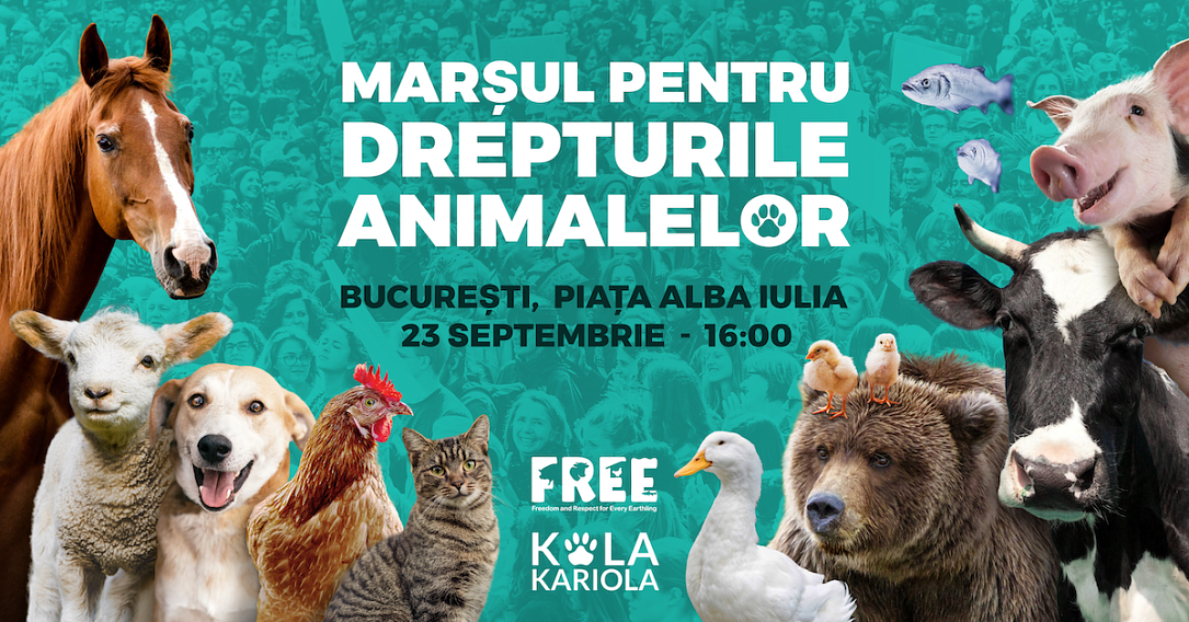 Un marș pentru drepturile animalelor a avut loc la București sâmbătă