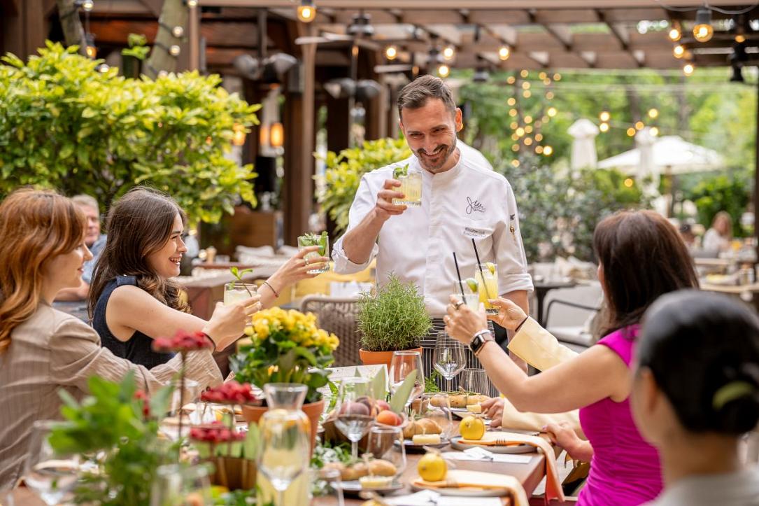 Celebrating the Summer Solstice with signature Garden Party at JW Marriott Bucharest Grand Hotel. Olea - The place where exquisite dining meets artistic presentation with JW Garden touch