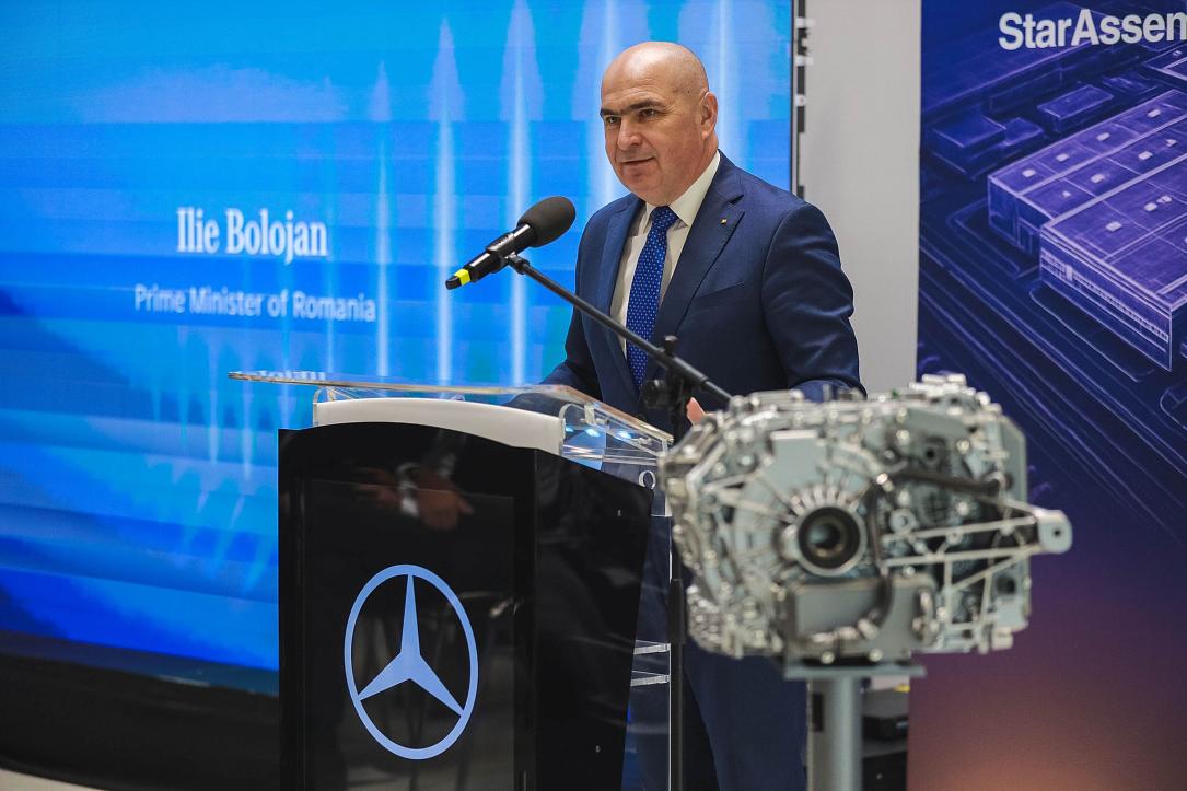 Prime minister attends launch of new EUR 100 mln Mercedes production line in Romania
